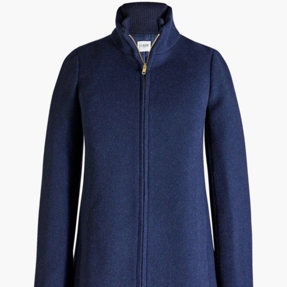 New! J Crew sz 4 Village Navy Blue Wool Coat Jacket NWT AB457 - Picture 1 of 16